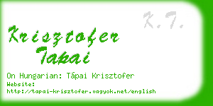 krisztofer tapai business card